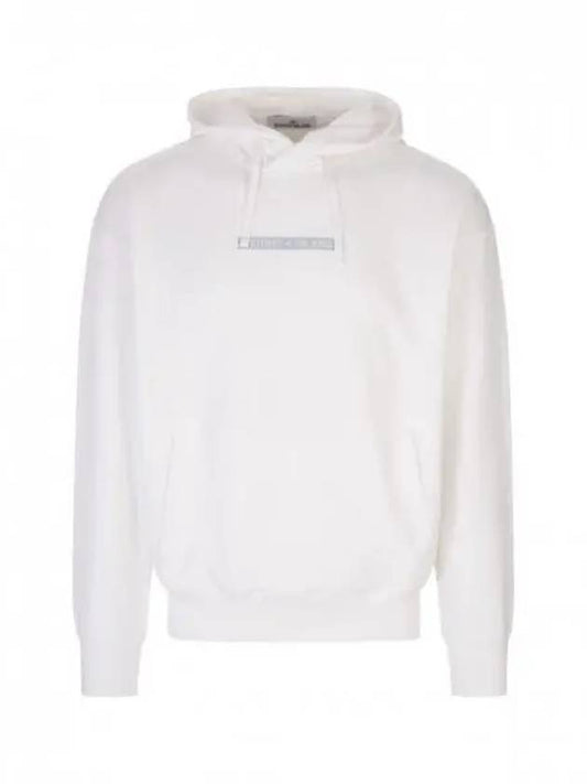 Logo Drawstring Hoodie White - STONE ISLAND - BALAAN 2