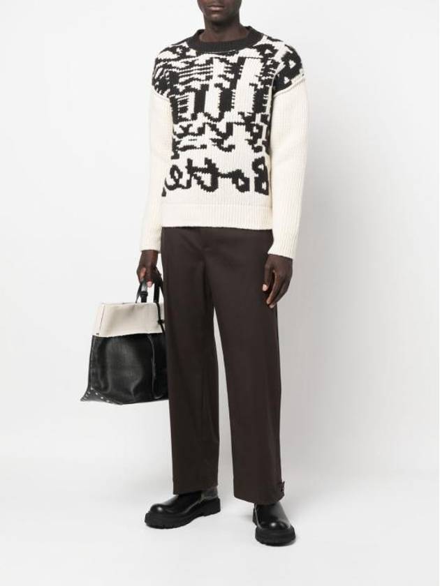 Crew Neck Graphic Wool Knit Top Ivory - BOTTEGA VENETA - BALAAN 4