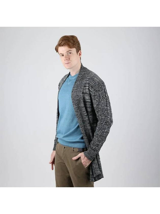 Men's multicolor sleeve woven pocket shawl cardigan KA113 - IKALOOOK - BALAAN 2