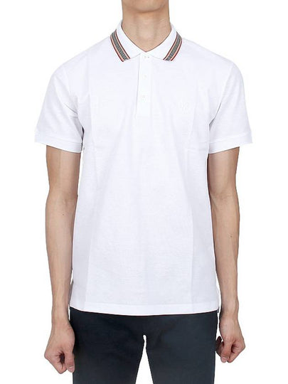 Cotton Polo Shirt White - BURBERRY - BALAAN 2