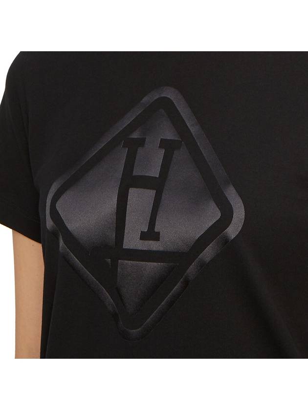 Logo Print Short Sleeve T-Shirt Black - HERNO - BALAAN 8