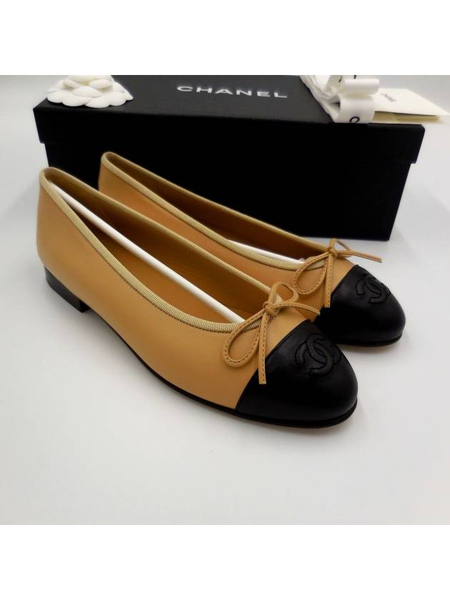 Ballerina flat shoes beige black size 37 G02819 - CHANEL - BALAAN 5