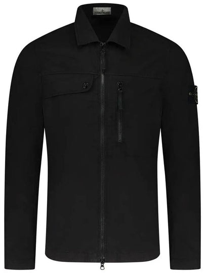 Supima Cotton Twill Stretch-TC Jacket Black - STONE ISLAND - BALAAN 2