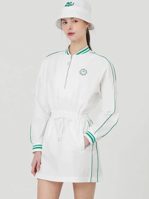 Windbreaker nylon half zip-up long sleeve dress WHITE - MONBIRDIE GOLF - BALAAN 7