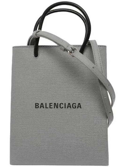 logo top handle cross bag gray - BALENCIAGA - BALAAN.