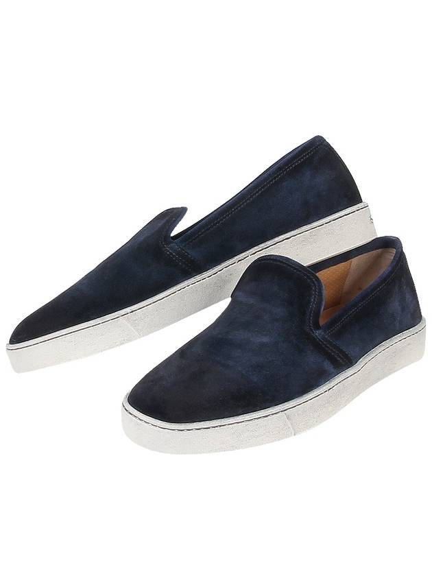 Suede Slip-On Navy - SANTONI - BALAAN 1