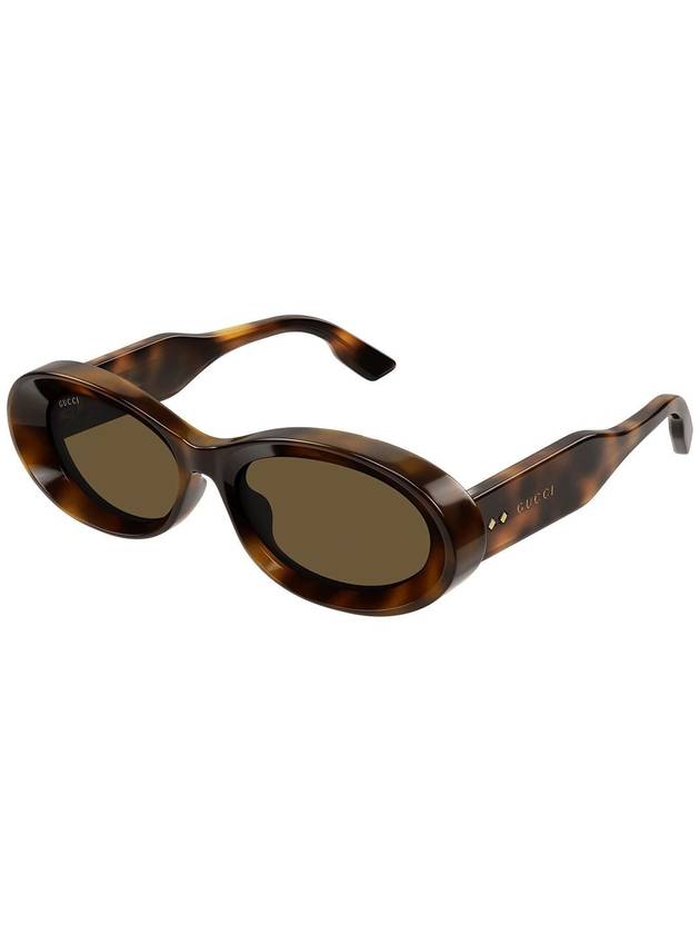 tortoiseshell oval frame sunglasses GG1527S - GUCCI - BALAAN 3