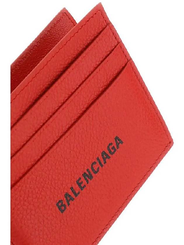 Logo Print Leather Card Wallet Red - BALENCIAGA - BALAAN 5