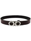 Gancini Reversible Adjustable Leather Belt Black Brown - SALVATORE FERRAGAMO - BALAAN 3