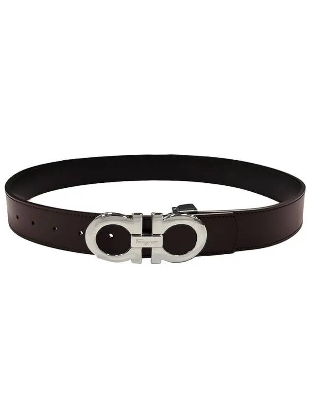 Gancini Reversible Adjustable Leather Belt Black Brown - SALVATORE FERRAGAMO - BALAAN 3