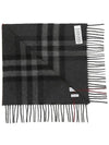 Check Cashmere Scarf Charcoal - BURBERRY - BALAAN 4