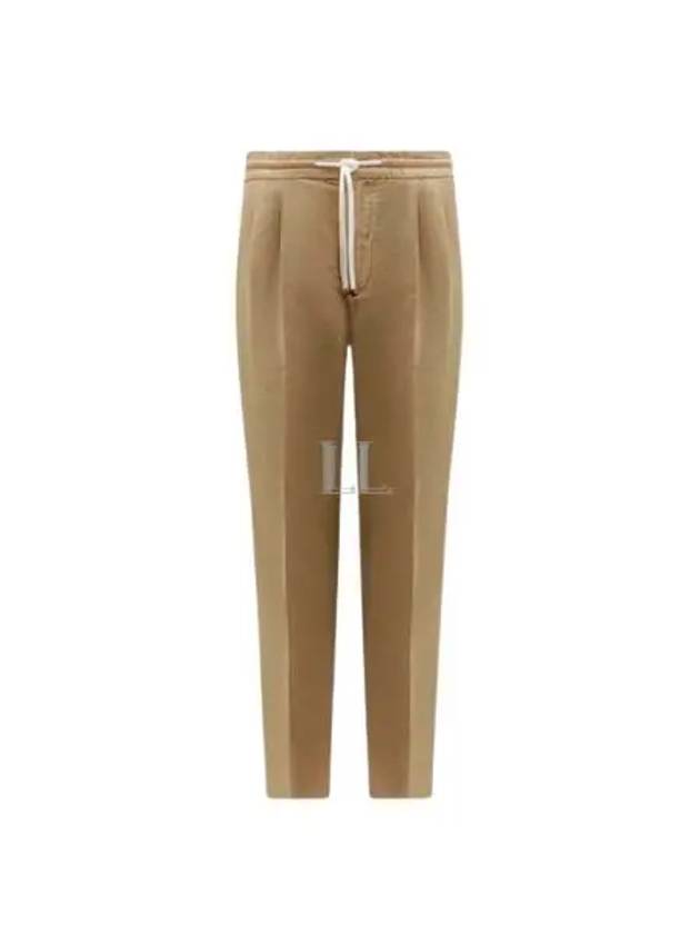 Drawstring Pleated Tapered Straight Pants Beige - BRUNELLO CUCINELLI - BALAAN 2