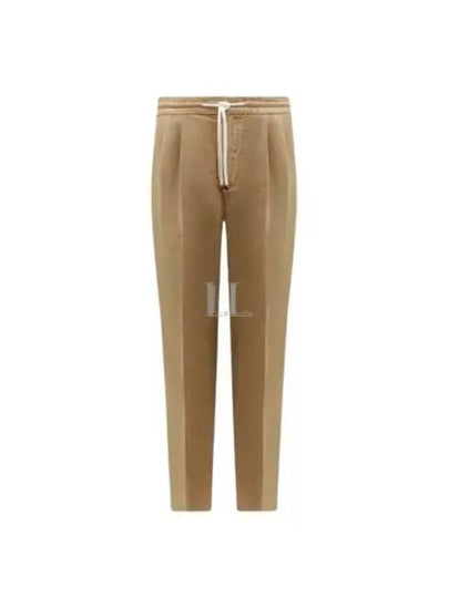 Drawstring Pleated Tapered Straight Pants Beige - BRUNELLO CUCINELLI - BALAAN 2