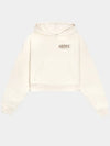 Women's SRWC Logo Cropped Hooded Top Beige - SPORTY & RICH - BALAAN 2