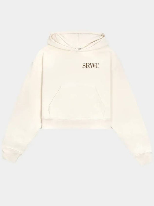 Women's SRWC Logo Cropped Hooded Top Beige - SPORTY & RICH - BALAAN 2