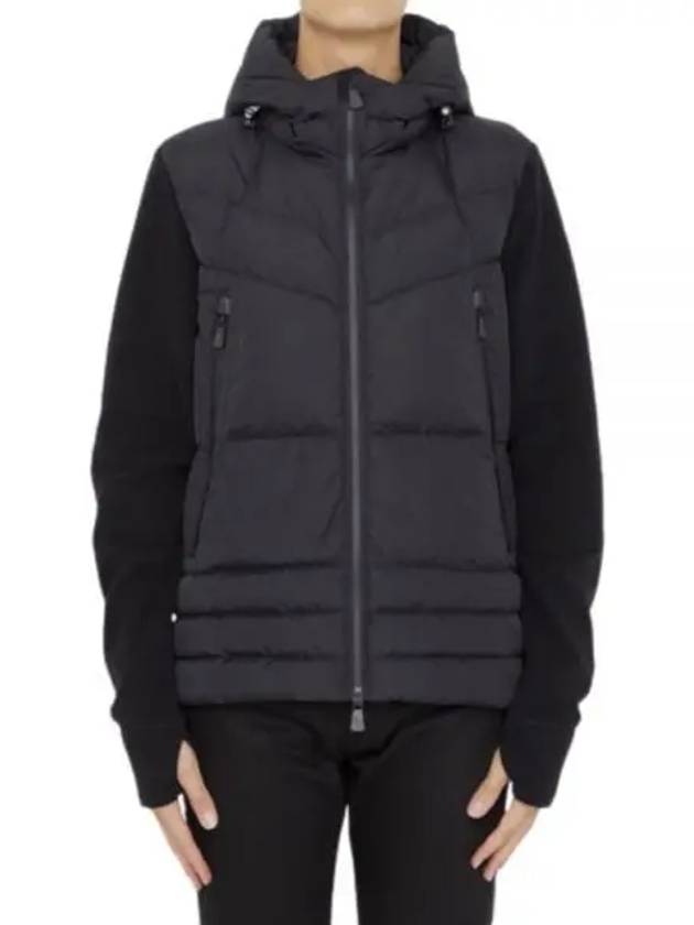 Padded Fleece Hooded Jacket Black - MONCLER - BALAAN 2