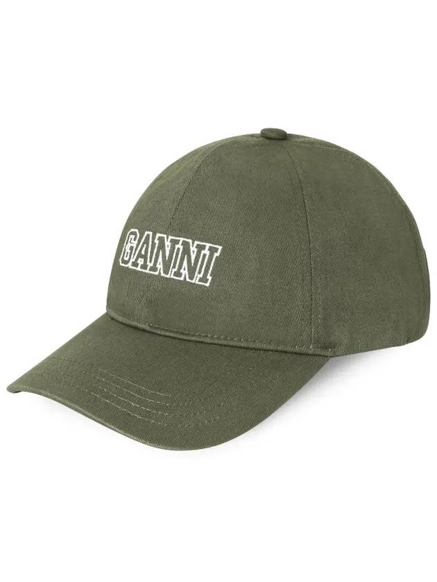 Embroid Logo Ball Cap Green - GANNI - BALAAN 2