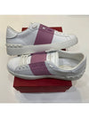Rockstud Hidden Open Low Top Sneakers White Pink - VALENTINO - BALAAN.
