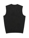 V-neck knit vest 2003GXVWGREY - BLACK&WHITE - BALAAN 2