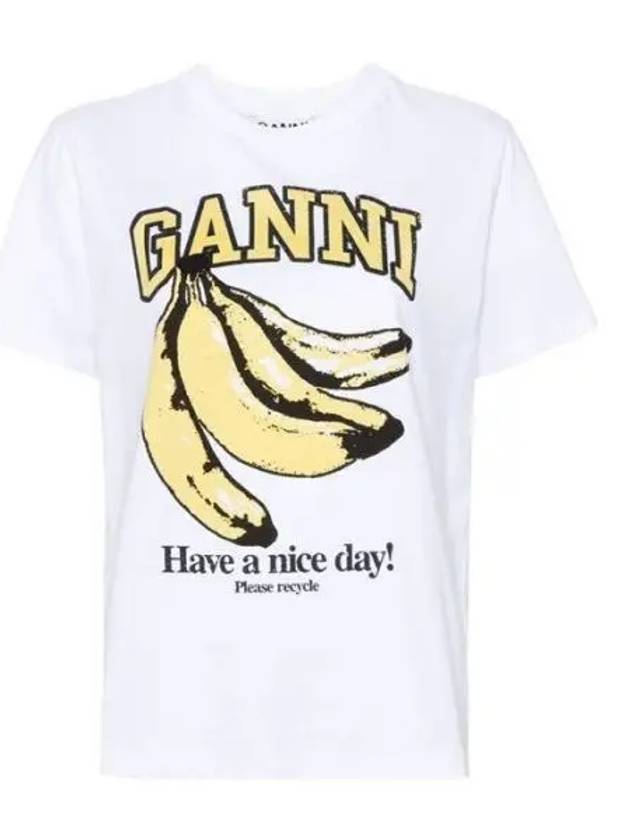 T3861 Banana Logo Relaxed Short Sleeve T Shirt 1021497 - GANNI - BALAAN 1