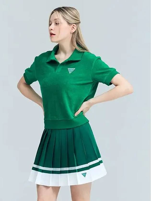 Golf Tennis Two-Tone Pleated Skirt Green - AVAVE - BALAAN 2