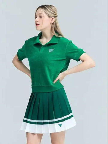 Golf Tennis Women s Two Tone Pleated Skirt Green - AVAVE - BALAAN 1