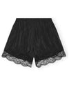 Viscose Harbotal Elasticated Shorts Black - GANNI - BALAAN 2