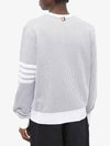 Seersucker Loopback 4 Bar Crew Neck Sweatshirt Light Grey - THOM BROWNE - BALAAN 5