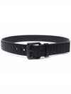 Intrecciato Leather Belt Black - BOTTEGA VENETA - BALAAN 5