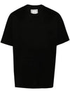 Flower Print Short Sleeve T-Shirt Black - WOOYOUNGMI - BALAAN 1