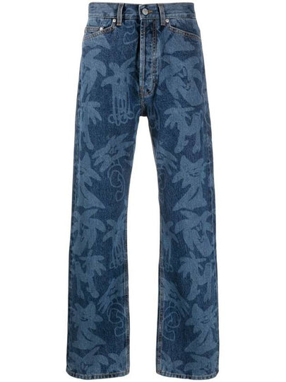 Denim Straight Pants PMYA030E23DE N001 4540 BLUE - PALM ANGELS - BALAAN 2