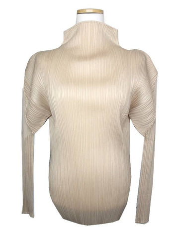 Issei beige stingray pleated top 3 - ISSEY MIYAKE - BALAAN 1