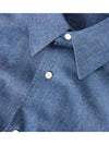 Thomas Pearl Button Denim Long Sleeve Shirt Blue - LORO PIANA - BALAAN 3