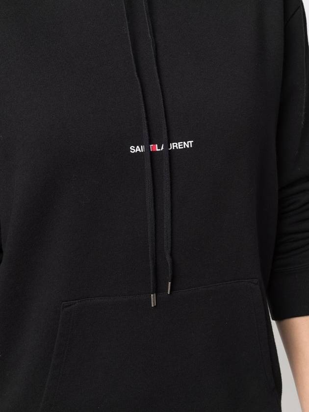 Signature Logo Hooded Top Black - SAINT LAURENT - BALAAN 6