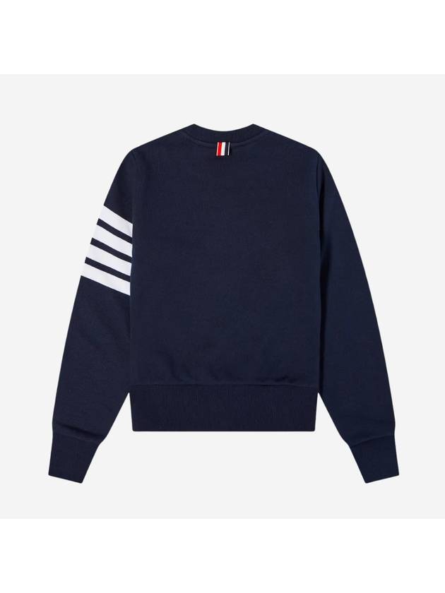 Engineered 4 Bar Stripe Loopback Jersey Knit Crewneck Sweatshirt Navy - THOM BROWNE - BALAAN 3