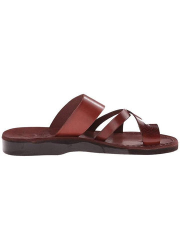 Women's The Good Shepherd Leather Slippers Brown - JERUSALEM - BALAAN 1