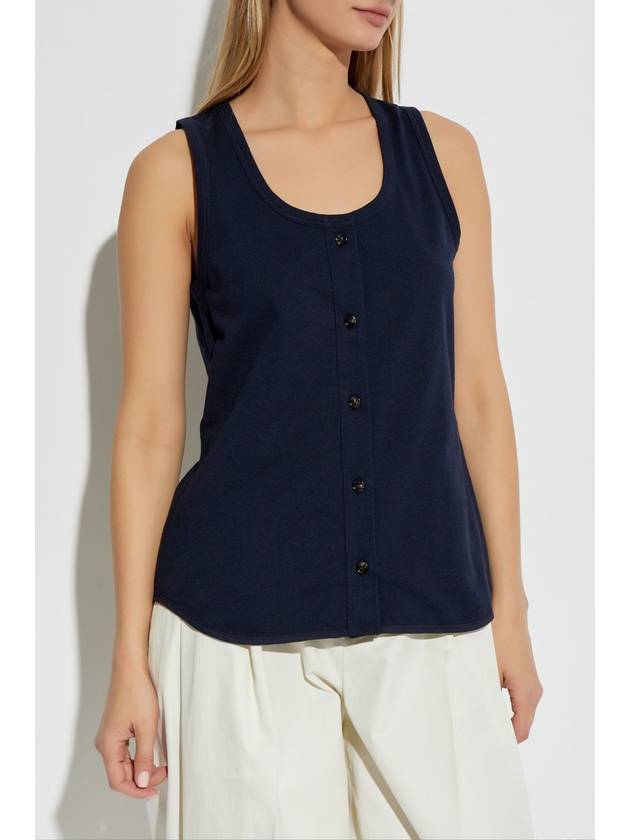 Bottega Veneta Top With Fastening, Women's, Navy Blue - BOTTEGA VENETA - BALAAN 3