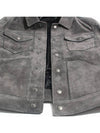 Trucker Suede Jacket Grey - TOM FORD - BALAAN 4