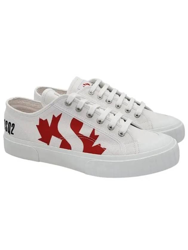 cotton canvas low top sneakers white - DSQUARED2 - BALAAN.