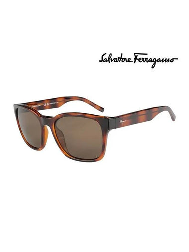 Eyewear Logo Square Sunglasses Tortoise - SALVATORE FERRAGAMO - BALAAN 1