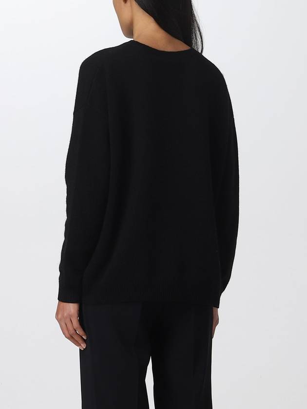 Women's Panaria Logo Long Sleeve Cashmere Knit Top Black - MAX MARA - BALAAN 3