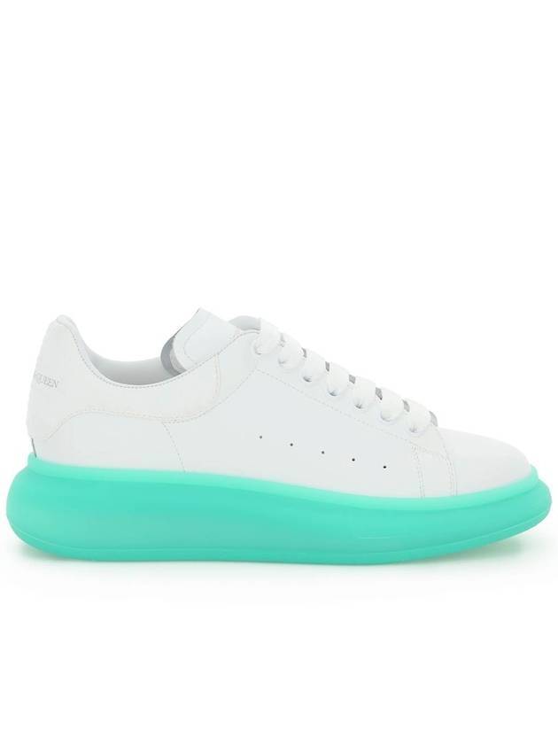 Men's Oversole Leather Low Top Sneakers White Green - ALEXANDER MCQUEEN - BALAAN 1