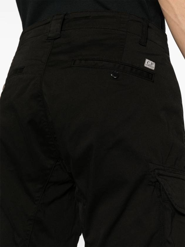 Stretch Satin Cargo Shorts Black - CP COMPANY - BALAAN 7