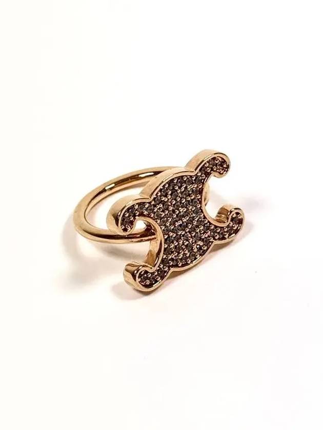 Women's Crystal Triomphe Rhinestone Ring Gold - CELINE - BALAAN 4