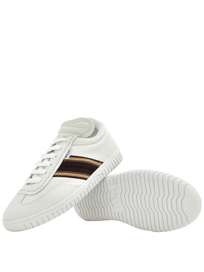 Bally Men's Parrel Ribbon White Leather Low-Top Player Sneakers, Brand Size 39 ( US Size 6 ) - BALLY - BALAAN 2