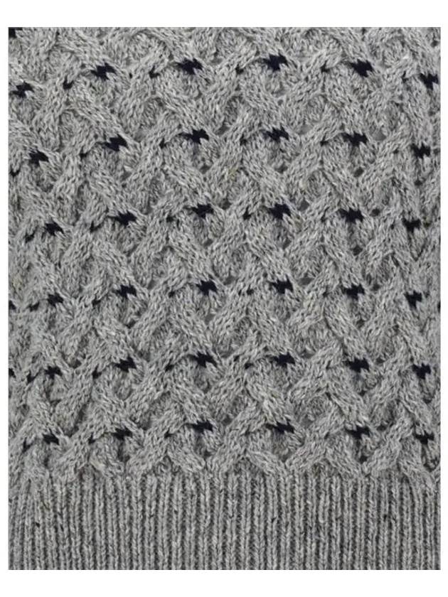 4 Bar Cable Knit Top Grey - THOM BROWNE - BALAAN 7