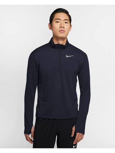 Pacer Dry Fit Half Zip Long Sleeve T-shirt Navy - NIKE - BALAAN 1