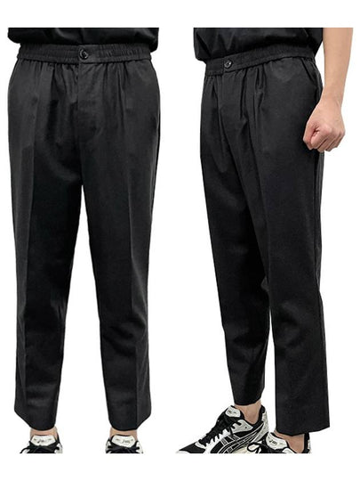 Elasticated Pintuck Straight Pants Charcoal - AMI - BALAAN 2