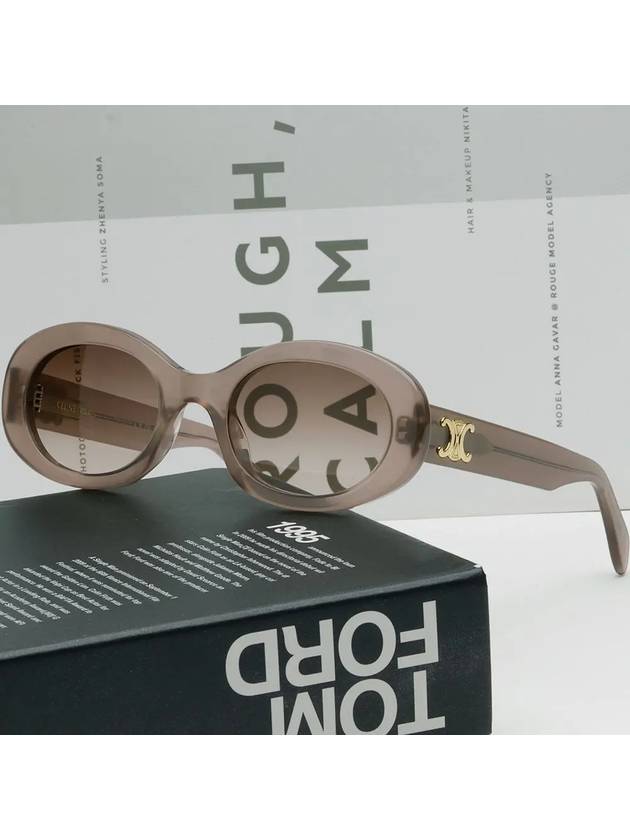 Eyewear Triomphe Logo Temple Sunglasses Brown - CELINE - BALAAN 3