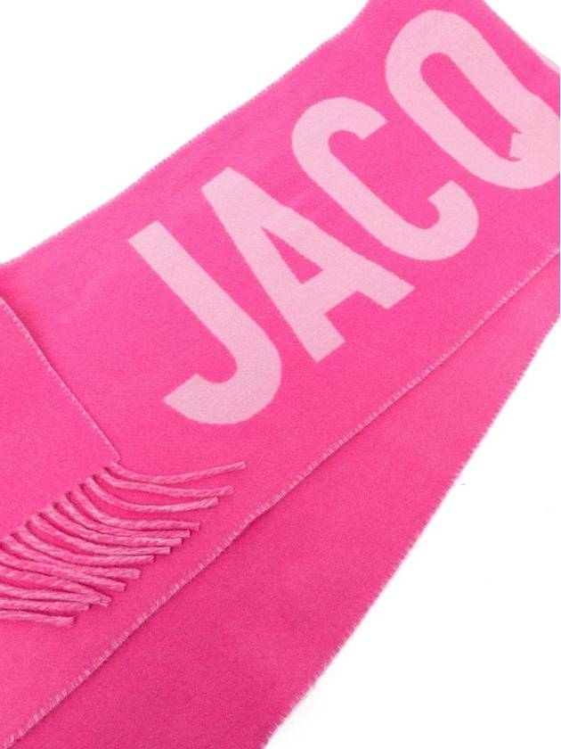 Lecharpe Fringe Logo Virgin Wool Muffler Pink - JACQUEMUS - BALAAN 3